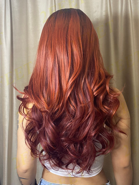 NO-19 2Feet-Berry Red Long Curly Hair(Size: 26 inches)