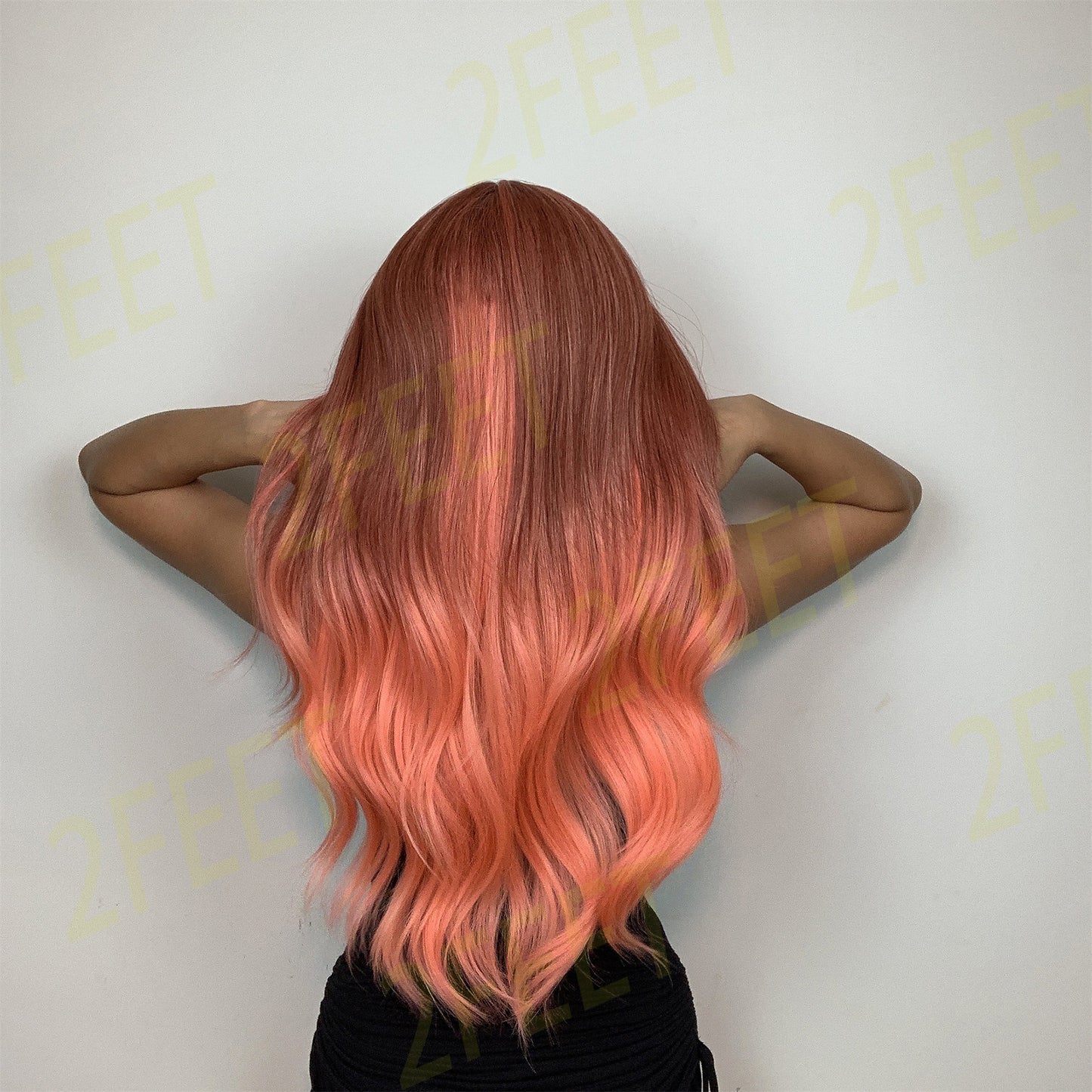 NO.10 2Feet-long curly mix pink hair