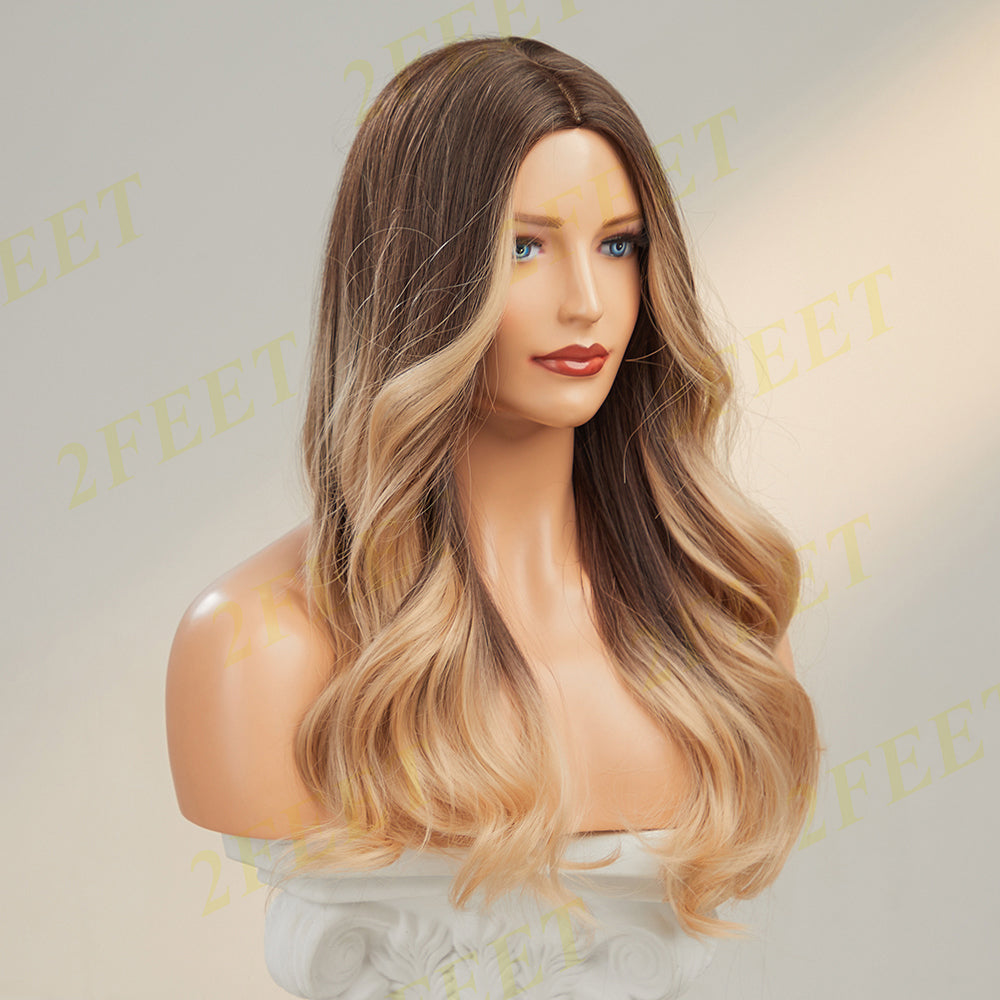 NO-36 2FEET Long brown gradient wig