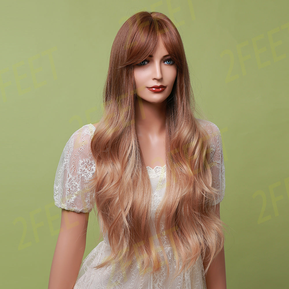 2Feet-Long curly brown hair
